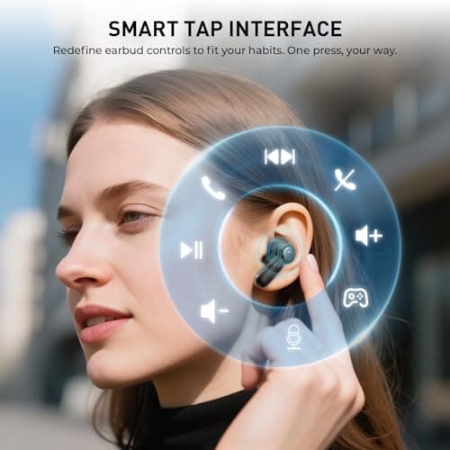 havit Wireless Earbuds Space NC01T, Easy to Use with Dual Device Connection, 6 Mic ENC Clear Calls, Stable Bluetooth, 30H Playtime, Comfortable Fit, Noise Cancelling, IPX5 Waterproof - Thumbnail 6