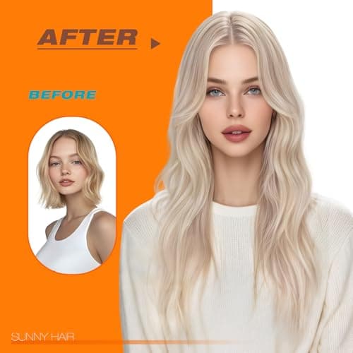 Sunny Hair Tape in Hair Extensions Human Hair, Blonde Highlight Bleach Blonde Tape ins Extensions for Women, 12 Inch 20Pcs 30g, Easy to Install Remy Human Hair - Thumbnail 6