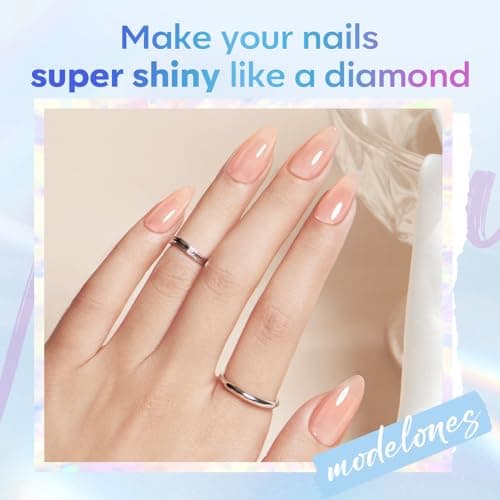 modelones Gel Top Coat, 15 ml 2026 Upgrade Super Shiny Base and Top Coat Set, Soak Off Nail Lamp Acid Free No Wipe Clear Base Top Gel Nail Polish - Thumbnail 6
