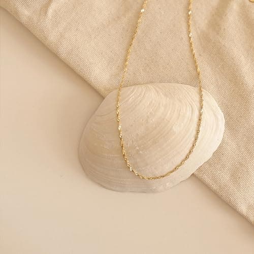 BAYLAY Gold Chain for Women - 18K Gold Plated Chain Necklace Woman Dainty Gold Necklace for Women Non Tarnish Gold Necklace Gold Chain Gold Jewelry Gifts Size 18 inch - Thumbnail 5