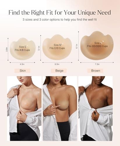 Popilush Nipple Covers, Pasties - Silicone Reusable Sticky Bra, Cute Cat Paw Shape, Seamless Adhesive with Ultra-Thin Edge Size L Color Crème - Thumbnail 6