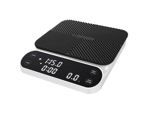 Maestri House S3 Coffee Scale with Timer, 3kg/0.1g Rechargeable Digital Scale, 3 Brew Modes, Adjustable Ratios & Flow Rate Display, Barista-Grade for Pour-Over, Espresso, French Press –White - Image 1