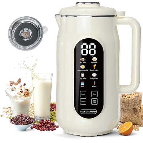 10 in 1 Nut Milk Maker Machine, 42oz IMD Screen Almond Milk Maker, Soy Milk Maker with Self-Cleaning, Delay Start, Keep Warm, Boil Water, Automatic Plant-Based Milk Blender for Soybean, Oat, Coconut - Image 1
