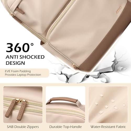 LABOMO Laptop Backpack for Women Men 16 Inch Laptop Bookbag Waterproof Bags Computer Adult Backpacks Business Daily Purse Bag with Laptop Compartment - Thumbnail 4