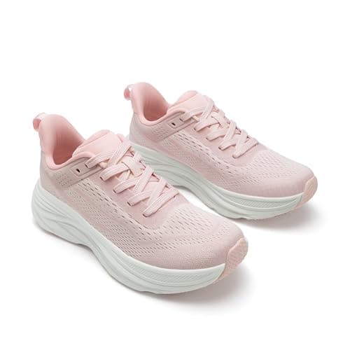 Athlefit Womens Walking Shoes Comfortable Slip On Pink Tennis Shoes Athletic Gym Non Slip Workout Fashion Sneakers Size 5.5 - Thumbnail 5