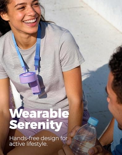 Diveblues Portable Turbo Fan, 7.4m/s High Speed Handheld Fan, 180° Foldable 4-in-1 Personal Neck Fan with Carabiner Clip, 100 Speed Stepless Control, USB-C Rechargeable for Travel, Makeup Hot Flashes - Thumbnail 6