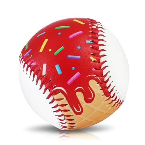 AKAIXI Baseballs PVC 9in Practice Baseball for Training Hitting Lifestyle Decor Ideal Personalized Inspired Gifts for Players Coaches Moms (Red Drip, Baseball Set (1 Piece)) - Image 1