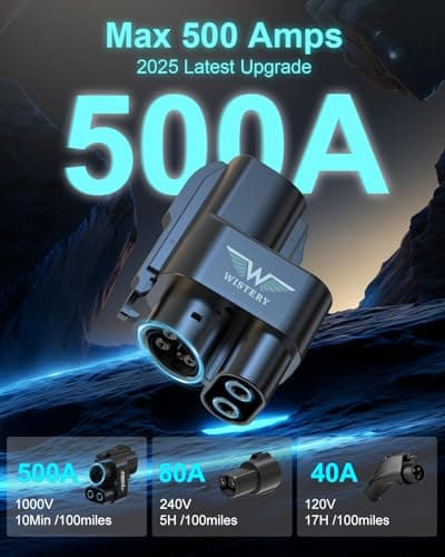 Wistery 2025 Upgraded NACS to CCS Adapter [Max 500A 1000V],Tesla Supercharger to CCS1 Charger Adapter,Fast Charge Tesla Supercharger Adapter Compatible withFord,Rivian,GM,Volvo and Polestar - Thumbnail 4