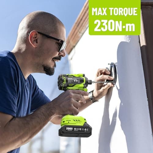 Robustrue Impact Driver: 21V 1/4" Hex Cordless Impact Driver, 230N.m (2,035in-lbs) Brushless Impact Driver Drill Set, 20Psc Screwdriver Bits, 2.0 Ah Battery, Variable Speed for DIY and Automotive - Thumbnail 4