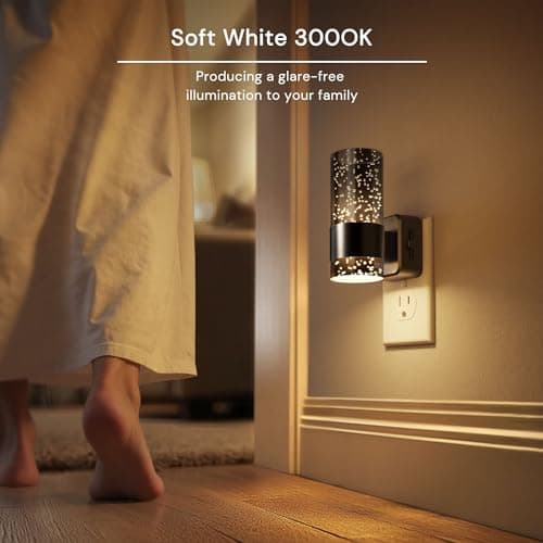 L LOHAS LED Night Lights Plug into Wall, 2 Pack Acrylic Bubble Night Light,Dimmable Nightlight with 0-100 LM, 3000K Plug in Night Light with Dusk to Dawn Sensor, for Bathroom Hallway Bedroom - Thumbnail 4