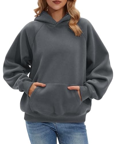 Stelle Women Hoodies Oversized Fleece Long Sleeve Comfy Casual Pullover Sweatshirts 2026 Winter Fall Outfits Charcoal X-Large - Image 1