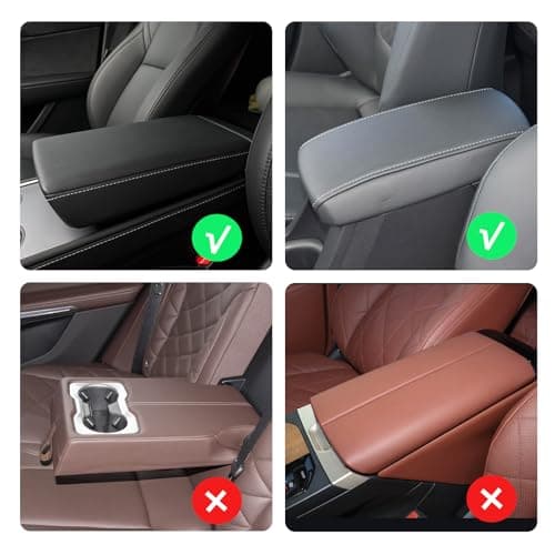 XUPEIXUN Car Center Console Cover,Microfiber Leather Car Armrest Cover Cushion with Storage Bags, Universal Car Armrest Storage Box Car Interior Accessories for Most Vehicles, Red - Thumbnail 5