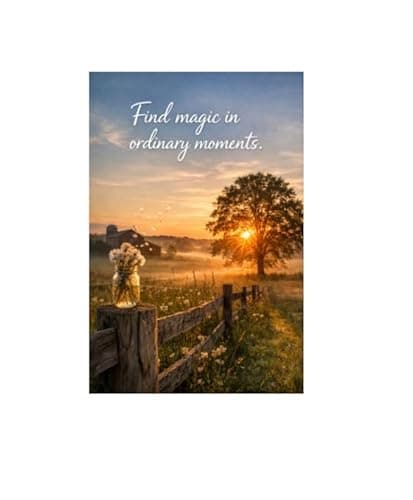 Find Magic in Ordinary Moments Metal Tin Sign Inspirational Nature Quote Wall Decor 8x12 Inch Iron Art Plaque Sunset Field Farmhouse Rustic Motivational