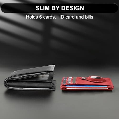 Hawanik Slim Minimalist Front Pocket Air Tag Wallet, RFID Blocking Card Holder Wallet with Airtag Holder - Thumbnail 5