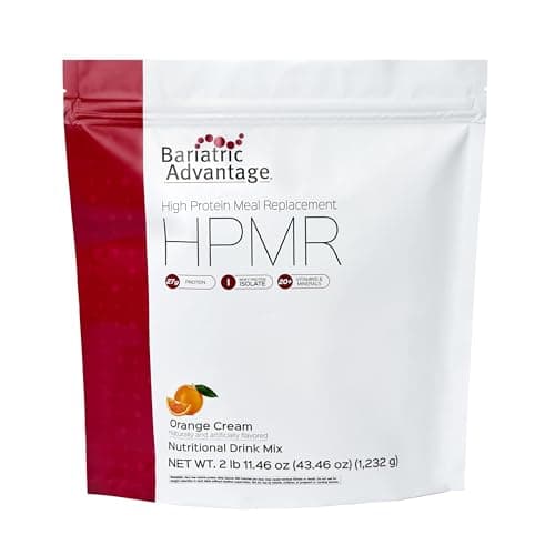 Bariatric Advantage High Protein Meal Replacement Drink Mix - Protein Powder Whey Isolate for Gastric Bypass & Sleeve Gastrectomy Patients - 28 Servings with 27 g Protein - Orange Cream - 44.44 oz - Image 1