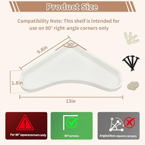 TTSZNB Corner Shelves, Heart Shaped Floating Corner Wall Shelf, Multi-Purpose Corner Storage Shelving for Bedroom, Kitchen, Living Room, Bathroom Decor & Small Household Items - Thumbnail 3