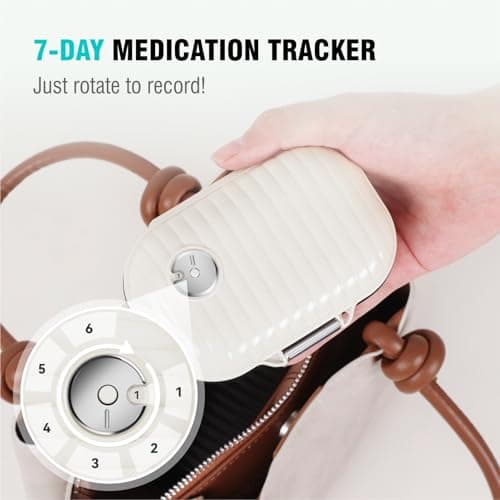 COMTAR Personal Pill Organizer 2PACK- Medicine Pill Case with Medicine Tracker, Waterproof Pill Box, 7 Compartments, Foldable Design (White) - Thumbnail 3