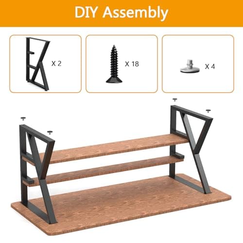 SNYXXOZ Table Legs 28”H x 24”W Heavy Duty Metal Furniture Legs K Shape for Dining Table Kitchen Table Office Desk Table Base Replacement with Adjustable Feet Pads Screws 1000 LBS Load Black Set of 2 - Thumbnail 6