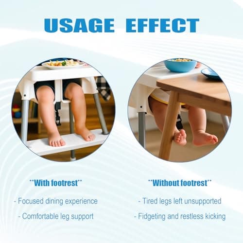 Adjustable Foot Rest for IKEA High Chair, Foot Rest for Baby Feet, High Chair Accessories Footrest Compatible with IKEA Antilop Highchair - Thumbnail 3