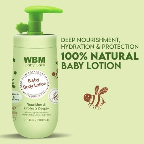 WBM Care Baby Lotion | Nourishing face and body lotion enriched with natural honey and wheat germ oil, gentle and safe for your baby's delicate skin, 6.8 oz - Thumbnail 2