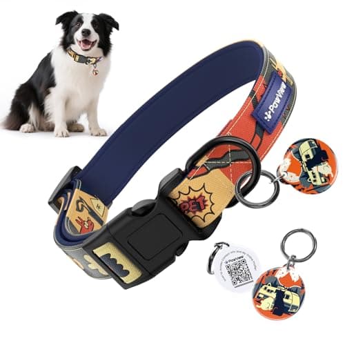 Anti-Lost Dog Collar with Smart QR ID Tag – Instant Scan to Contact Owner, No Battery No GPS Digital Pet ID Collar, Quick Release Soft Adjustable with Secure Metal D-Ring