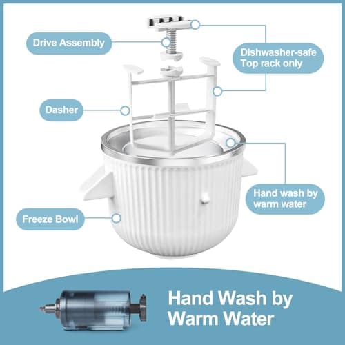 Ice Cream Maker & Shaved Ice Attachment for Kitchen aid Mixer, Kitchenaid Accessories Set Includes Shaved Ice Machine with 8 Ice Molds and Ice Cream Gelato Maker for 4.5 Qt & Larger Stand Mixers - Thumbnail 3