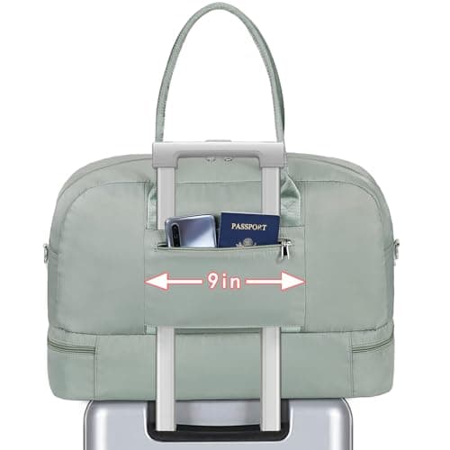 IBFUN Weekender Bags for Women, 3PCS 21" Large Travel Duffle Carry On with Crossbody Bag & Toiletry Bag, Water-Resistant Shoe Compartment, Trolley Sleeve, for Business Weekend Overnight Trips - Thumbnail 3