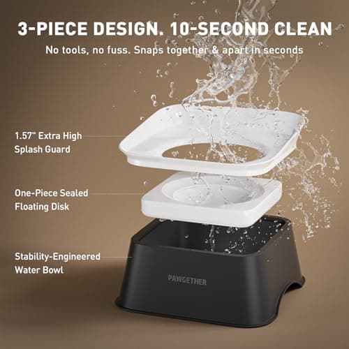 PAWGETHER® No Spill Water Bowl for Dog 2L/68oz Splash Proof Slow Drinking Dog Bowls on Vehicle Travel No Drip Slow Water Bowl for Messy Drinkers Perfect for Small to Medium Sized Dogs - Thumbnail 6