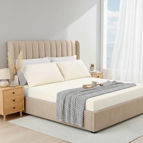 Regency Heights Queen Sheet Sets 3 Piece, Cooling Spandex Sheet, Fade Resistant Fitted Sheet & Pillowcases, All Elastic Fits Up to 15" Mattress, Breathable & Moisture-Wicking for Hot Sleepers, Ivory - Image 1