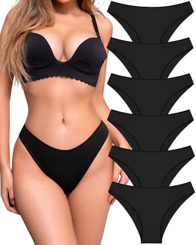 UNDER THE SEA Cotton Underwear for Women 6 Pack Sexy Bikini High Cut Soft Breathable Cheeky Panties Underwear Womens Lingerie - Thumbnail 2