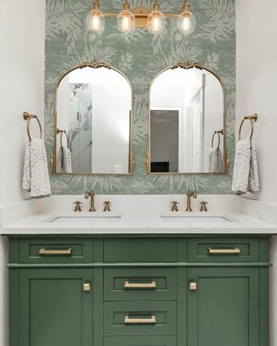 Naphite Floral Peel and Stick Wallpaper Vintage Leaf Botanical Dark Green Contact Paper for Cabinets Drawers Boho Self Adhesive Removable Wallpaper for Bedroom Waterproof Shelf Liner 17.3inW 393inL - Thumbnail 5