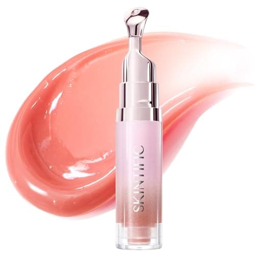 SKINTIFIC Peptide Brightening Lip Serum, Hydrating & Plumping Tinted Lip Gloss, Moisturizing Lip Balm with Polypeptides & Squalane for Glossy Sheer, Smooth Lips(02 Coral Rose) - Image 1
