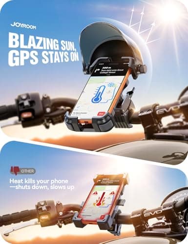 JOYROOM Bike Phone Holder Mount [Avoid Glare][Full Silicone Protection] Phone Mount for Scooter Ebike Bicycle Handlebar Cell Phone Clamp for iPhone 17 16 15 Pro Max S26, More 4.7-7" Phones - Thumbnail 3