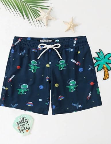 CoozySphere Boys Swimming Trunks Mesh Liner Swim Shorts Quick Dry Bathing Suit Beach Swimsuit Swimwear 5-6 Year Old - Thumbnail 2