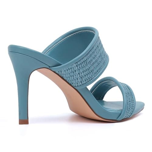 vivianly Pointed Toe Braided Stiletto Heel Sandals Strap High Heels Slip on Mules for Women Size 8 - Thumbnail 5
