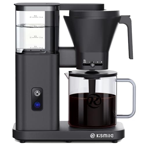 Kismile 8-Cup Drip Coffee Maker Machine, SCA-Certified,Pour Over Coffee Brewer with 3-Second Instant Heating (197-205℉), Adjustable Flow Control, Cold Brew Mode & 40-Min Keep Warm, Dark Grey - Image 1