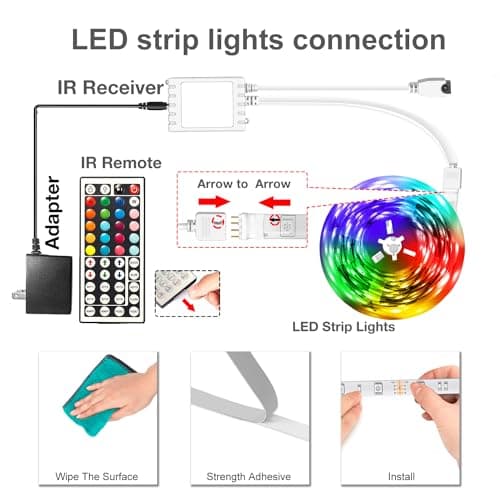 DAYBETTER LED Strip Lights 100ft, Smart Lighting with App Remote Control, RGB LED Lights for Bedroom, Music Sync Color Changing for Room Home Decor Party (1 Roll) - Thumbnail 2