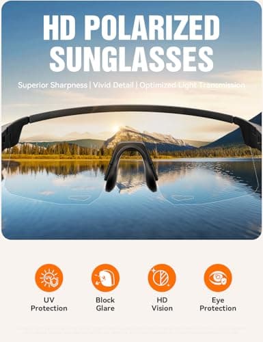 JOYROOM Cycling Glasses Polarized, Sports Sunglasses for Men Women, UV400 Protection, Lightweight Alloy, Adjustable Fit, for Running, Fishing, Skiing, UTV - Thumbnail 6