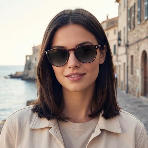 CARFIA Acetate Polarized Sunglasses for Women Trendy Retro Sun Glasses Gray Gradient Lenses - Thumbnail 2