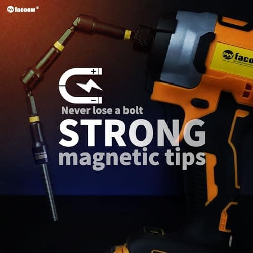 Facoow 55PCS Impact Nut Driver Set Magnetic, SAE&Metric Nut Drivers, Deep Impact Nut Drivers, Impact Socket Adapters, Wing Nut Driver, Power Bit,Quick Release Extension, Pivoting Nutsetter,Storage Box - Thumbnail 4
