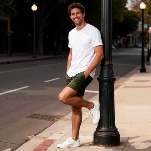Cozople Mens Swim Trunks with Compression Liner Army Green Bathing Suit with Pockets Quick Dry Swimming Board Shorts Stretchy 5.5" Inseam Swimwear Rafting Surfing Diving Snorkeling Swimming Slides - Thumbnail 6