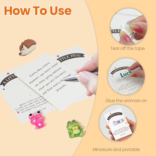 mountova Pocket Hug Inspirational Resin Bulk Gifts - 100 Sets Small Emotional Support Cards for Coworkers | Motivational Desk Companions with Positive Quotes - Thumbnail 3