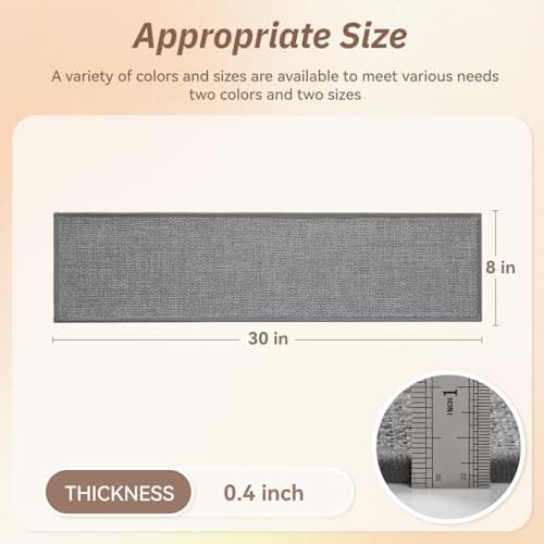 PADOOR Non Slip Stair-Treads Indoor 15PCS, Stair Treads for Wooden Steps Rubber Backing, Stair Carpet Residue Free, Stair Runner Durable Stair Rugs for Kids and Dogs 8"x30" Grey - Thumbnail 6