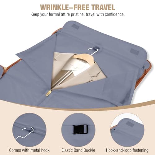 Tonyeee Convertible Garment Duffel Bags for Travel, Carry On Garment Bag with Shoe Compartment, 3 in 1 Foldable Suit Duffle Bag for Women, Jenni Bag for Hanging Clothes, Pink (1Pcs Set) - Thumbnail 3