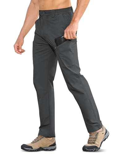 MOURCE Men's Hiking Pants Lightweight - 32 Inseam Cargo Pants for Men with Pockets, Grey 32L - Image 1