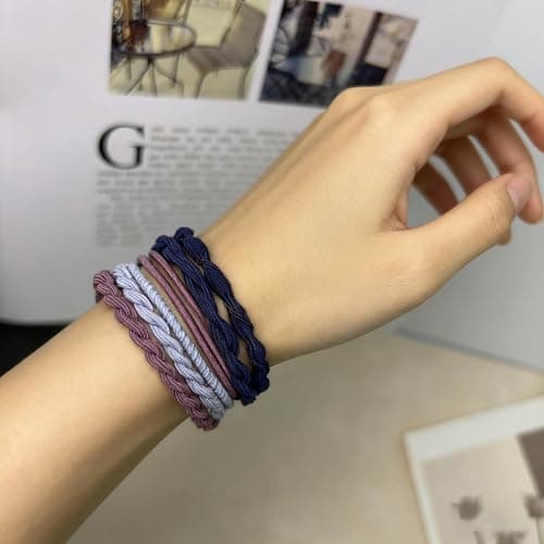 GEMGIMY Hair Ties Elastics for Thick & Thin Hair, No Damage Boho Hair Rubber Bands, Braided Ponytail Holders No Pull, Cute Hair tie for Women Girls| 24 pcs Colorful Hair Accessories - Thumbnail 4