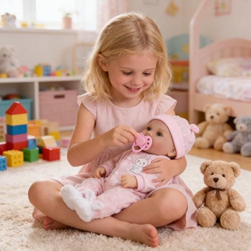 Milidool Reborn Baby Dolls Lifelike Girl Doll 18 inch Realistic Newborn Baby Doll Real Looking Silicone Baby Dolls Girl with Feeding Complete Accessories for 3+ Years Old Gifts - Thumbnail 6