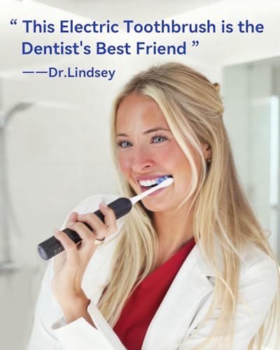 SAKYPRORAL AI Electric Toothbrush w/ 6 Brush Heads, Smart Sonic Toothbrush for Adults Kids Teens, 150-Day Rechargeable Battery, Whitening Real-Time Brushing Map, Travel Case (G5S) - Thumbnail 5