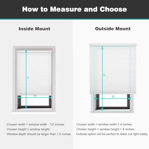 Changshade Cordless Cellular Shades for Windows,Light Filtering Honeycomb Blinds with Thermal Insulation,Energy Saving Design,Child Safe,Privacy Light Control,Easy to Install,（20" W x 48" H,White） - Thumbnail 6