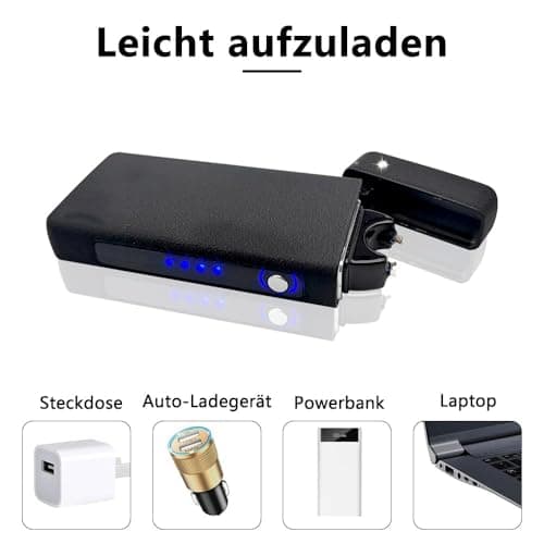GADATOP Arc Plasma Flame Lighter USB Rechargeable Windproof Electric Lighter for Candle(Matte Black) - Thumbnail 6